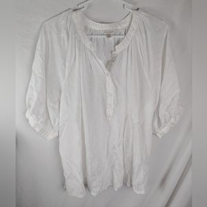 Garnet Hill Elbow-Sleeve Swiss-Dot Blouse